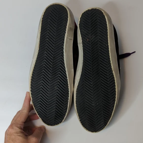 AUTHENTIC Golden Goose Superstar Sneaker in Bordeaux Velvet & White Star - Picture 12 of 15